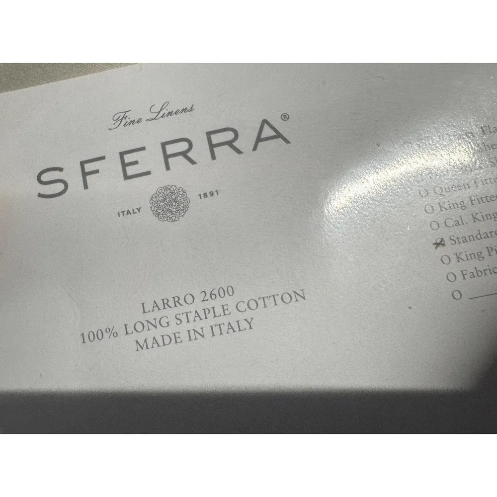 SFERRA Luxury Larro 2600‎ Beige Standard Pillowcase Set of Two 22x33